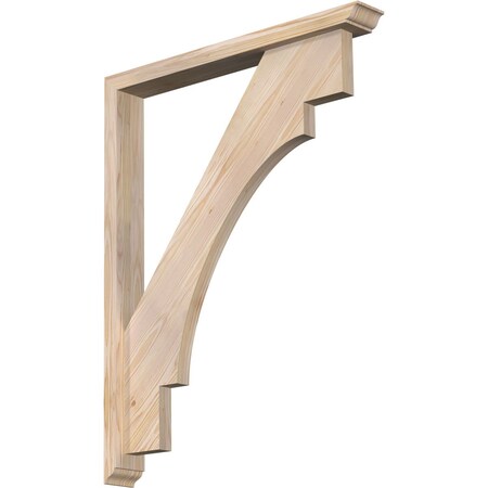 Ekena Millwork Merced Traditional Smooth Bracket w/ Offset Brace, Douglas Fir, 3 1/2"W x 28"D x 36"H BKT0402X28X36MRC01SDF